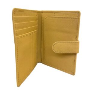 Leather Bi-Fold Wallet with Card Slots & Snap Closure