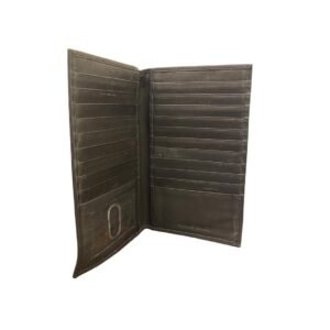 Men's Leather Bi-Fold Wallet with Card Slots & Snap Closure