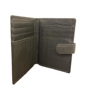 Leather Bi-Fold Wallet with Card Slots & Snap Closure