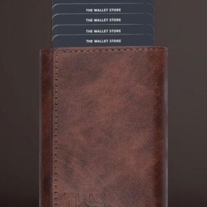 Leather Bi-Fold Wallet with Card Slots & Snap Closure